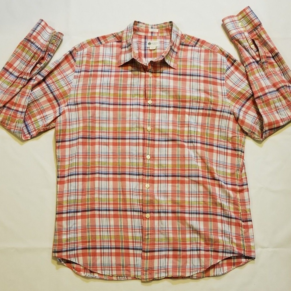 J. Crew XL Tailored Fit Button Front Plaid Shirt